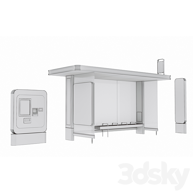 Public transport stop 3DSMax File - thumbnail 3