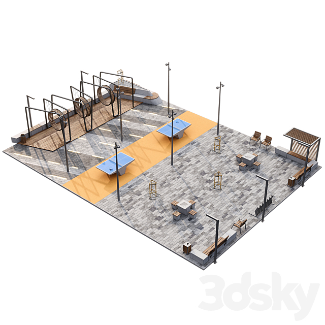 Recreation area for adults 3ds Max - thumbnail 1