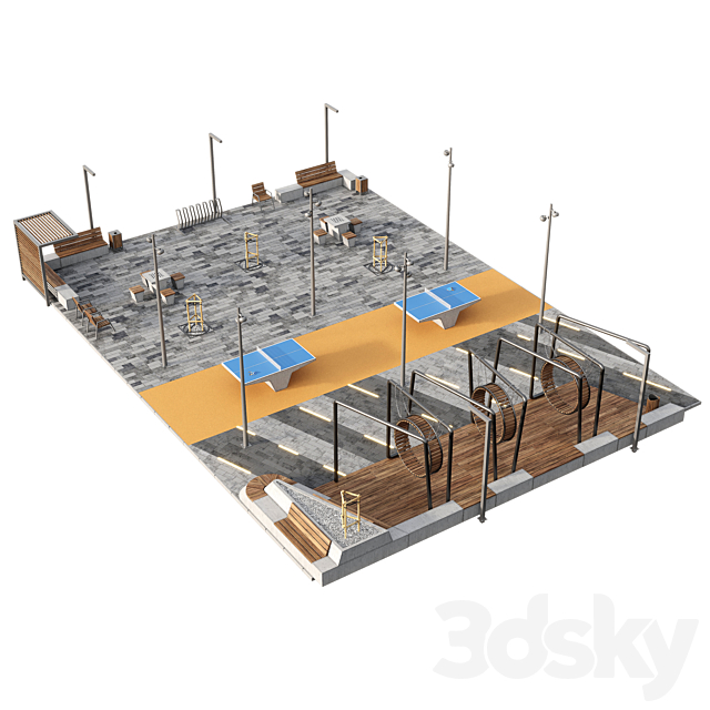 Recreation area for adults 3ds Max - thumbnail 2