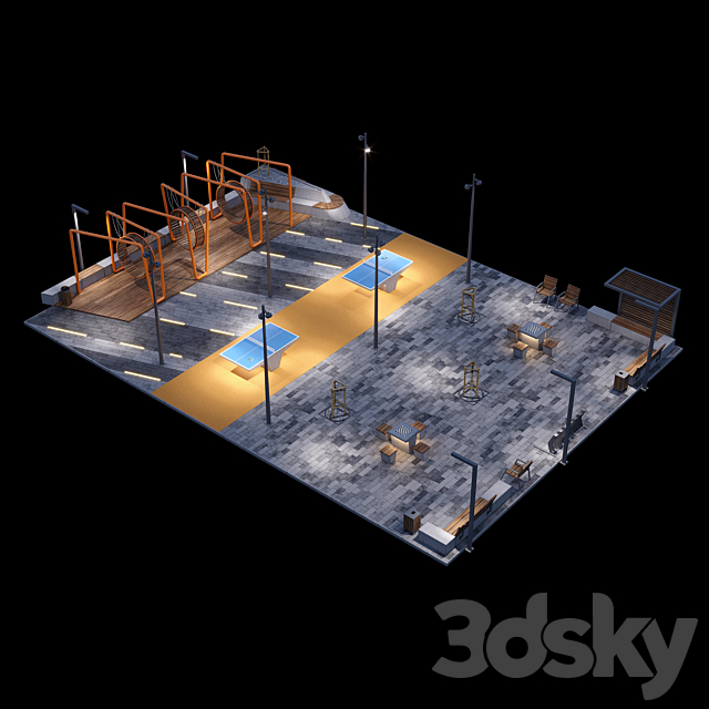 Recreation area for adults 3ds Max - thumbnail 3