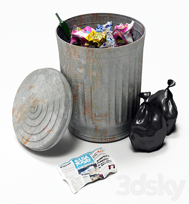 Recyclebin 3DS Max Model - thumbnail 2