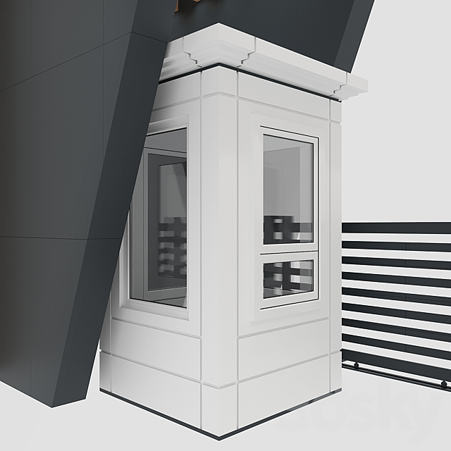 Residential complex  entrance group 3DS Max Model - thumbnail 4