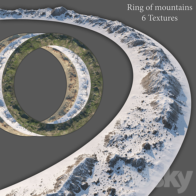Ring of mountains + 6 Textures 3DSMax File - thumbnail 1