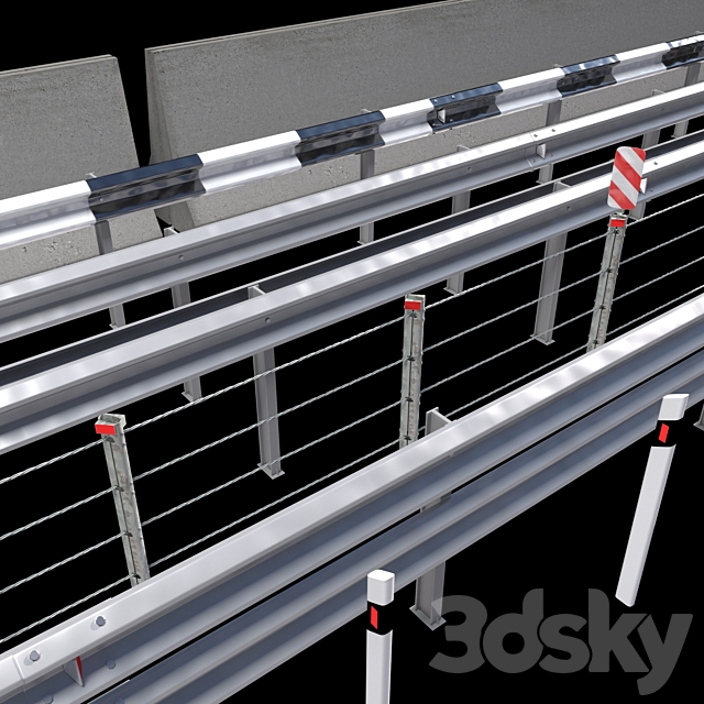 Road barriers 3ds Max - thumbnail 1