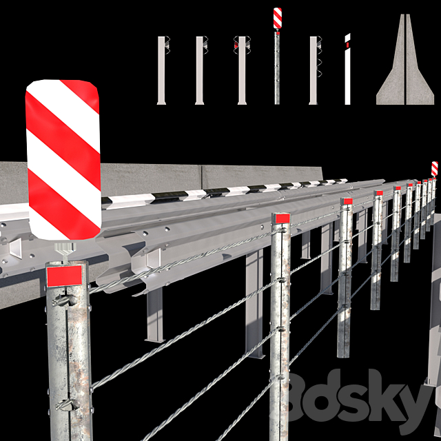 Road barriers 3ds Max - thumbnail 2