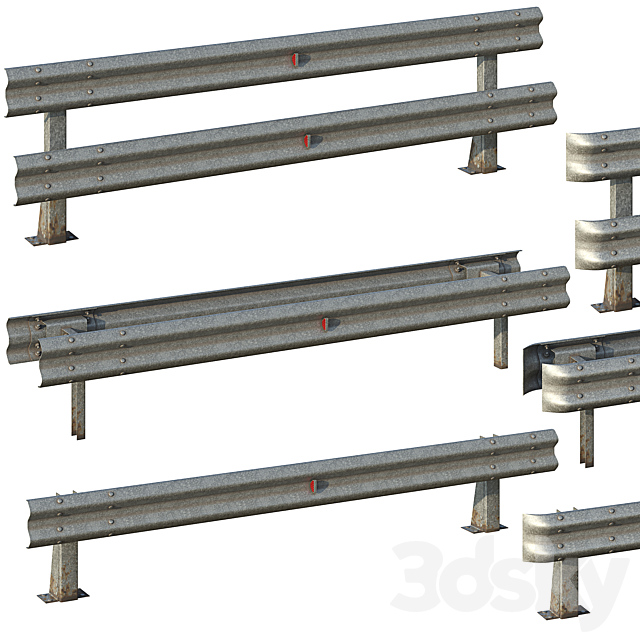 Road bumper (set of 6 options) 3ds Max - thumbnail 2