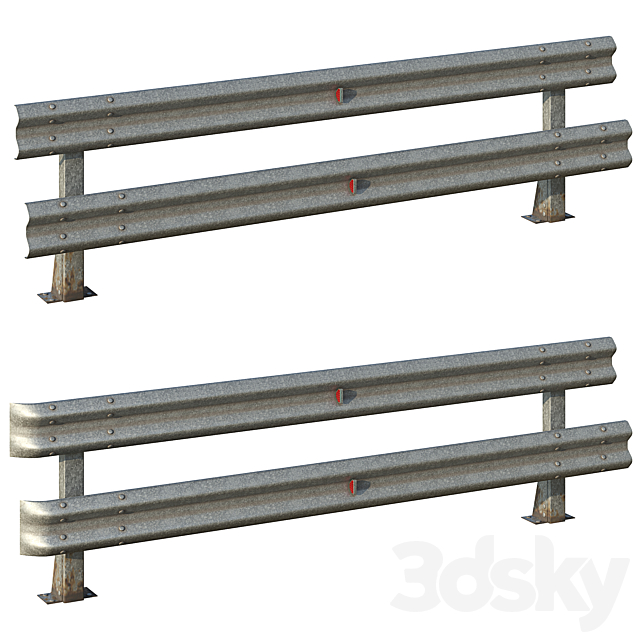 Road bumper (set of 6 options) 3ds Max - thumbnail 3