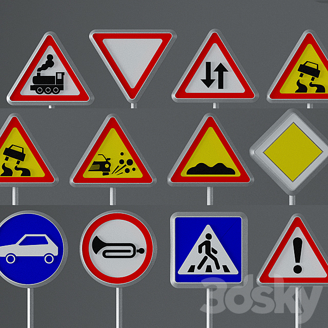 Road signs 3ds Max - thumbnail 1