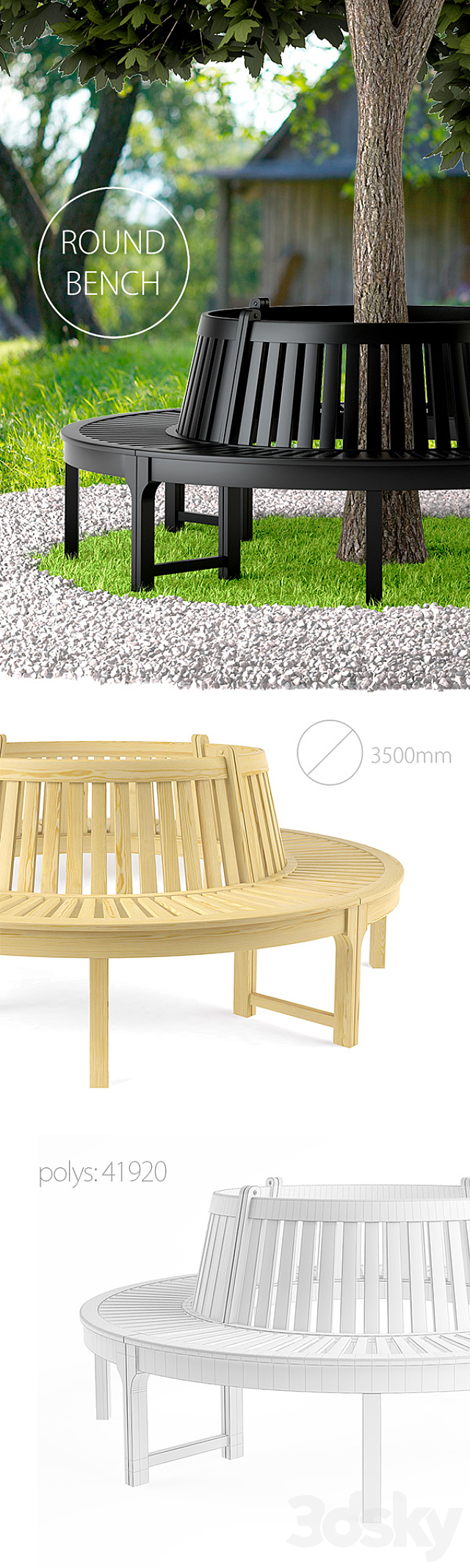 Round bench _ Round bench 3DSMax File - thumbnail 2