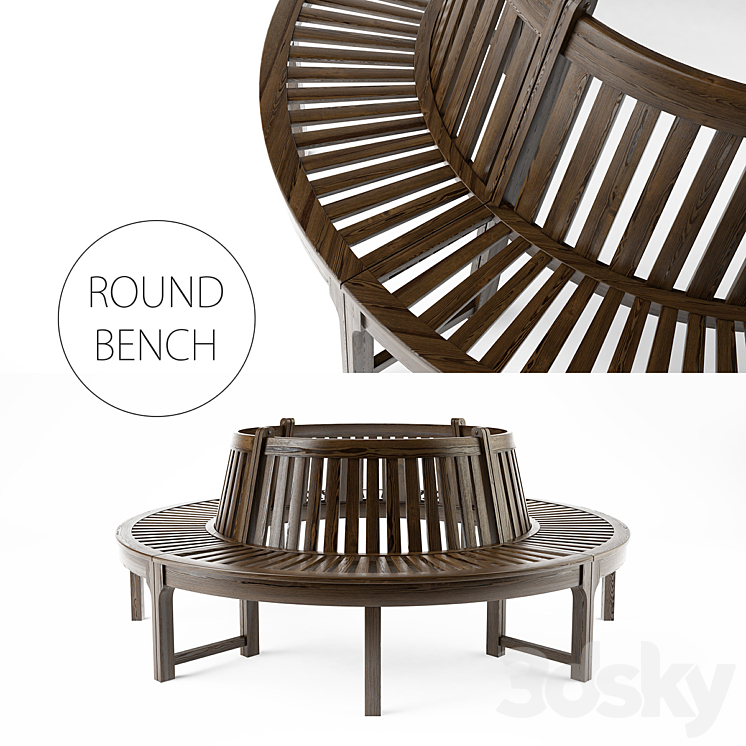 Round bench \/ Round bench 3DS Max - thumbnail 1