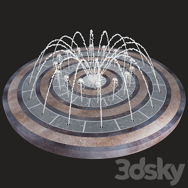 Round fountain dry 3DSMax File - thumbnail 1
