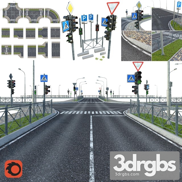 Sections Of Road 3dsmax Download - thumbnail 1