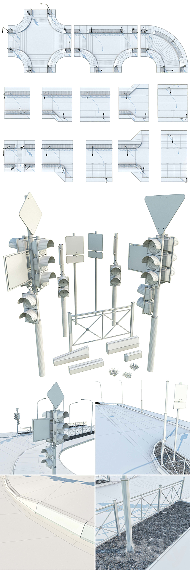 Sections of road 3DSMax File - thumbnail 3