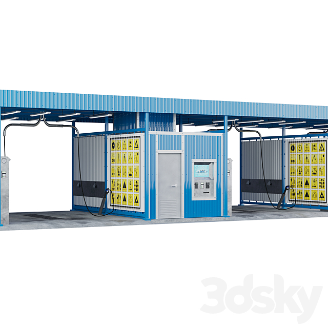 Self-service car wash 3ds Max - thumbnail 3