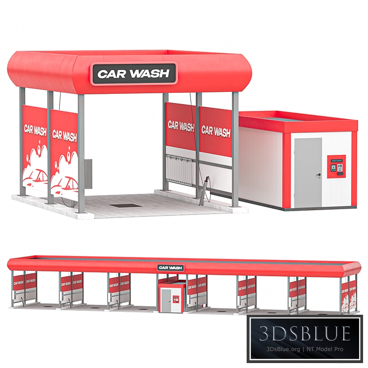 Self-service car wash 3DS Max - thumbnail 3