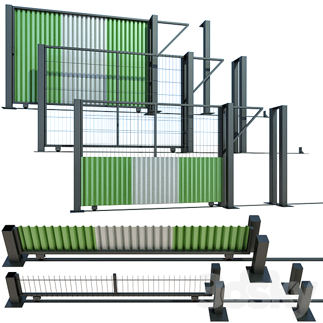 Sliding gate. gate for building. plot 3DSMax File - thumbnail 1