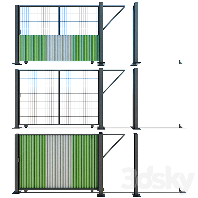 Sliding gate. gate for building. plot 3DSMax File - thumbnail 3