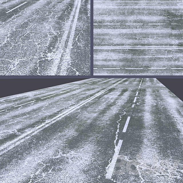 Snow covered road 3ds Max - thumbnail 1