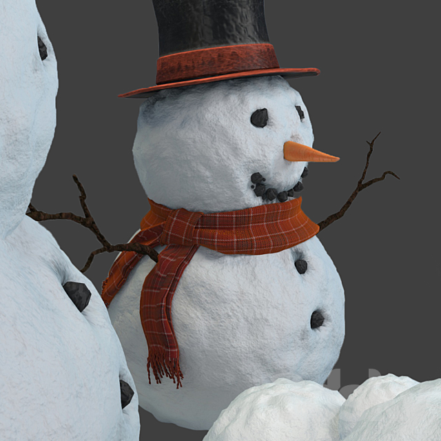 Snowman 3DS Max Model - thumbnail 3