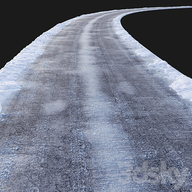 Snowy road. Editable 3ds Max - thumbnail 2