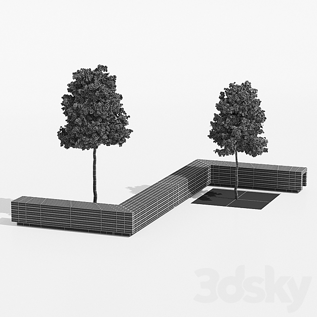 Solid peano benches 3DSMax File - thumbnail 3