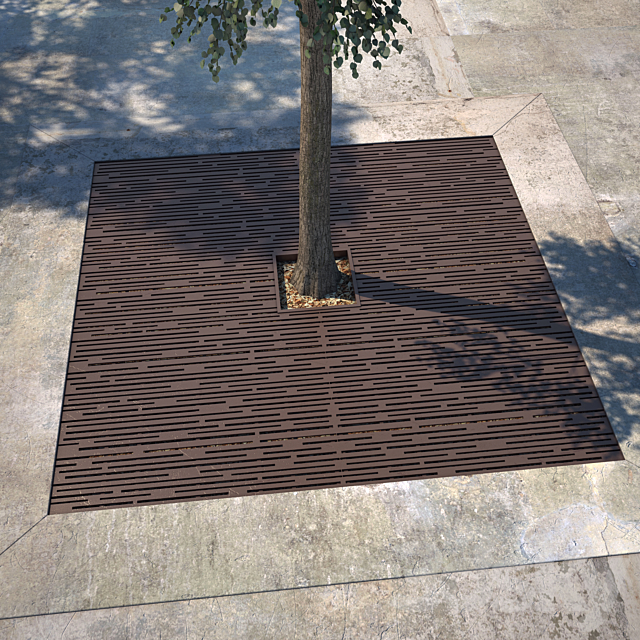 Square Tree Grate 3DS Max Model - thumbnail 2