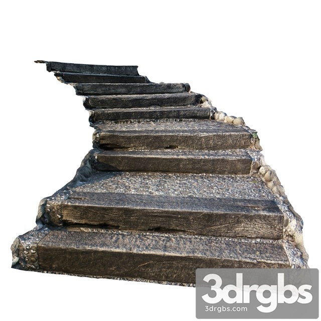 Stairs Made Of Stone and Wood For The Landscape 3dsmax Download - thumbnail 1