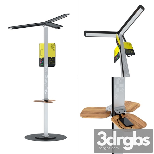 Street Charge Solar Charging Station 3dsmax Download - thumbnail 1
