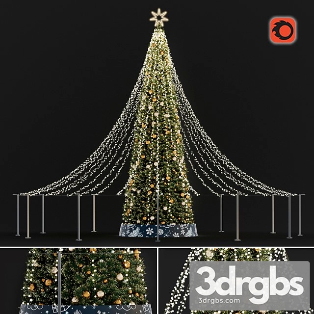 Street Christmas Tree 3dsmax Download - thumbnail 1