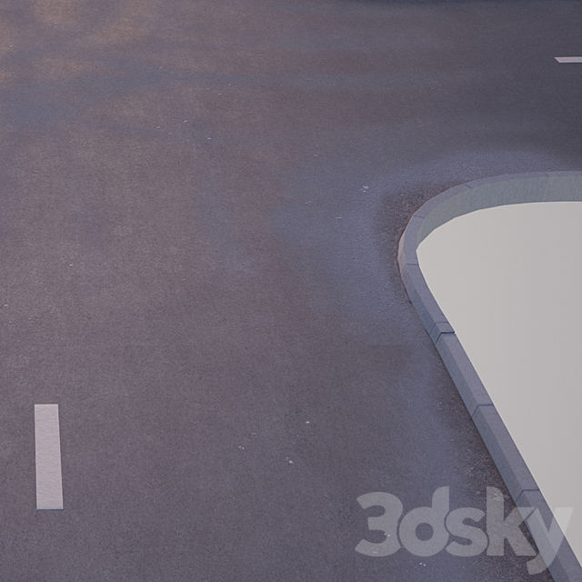 Street intersection 3DS Max Model - thumbnail 3