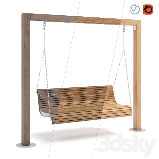 Swing bench 3DS Max Model - thumbnail 4