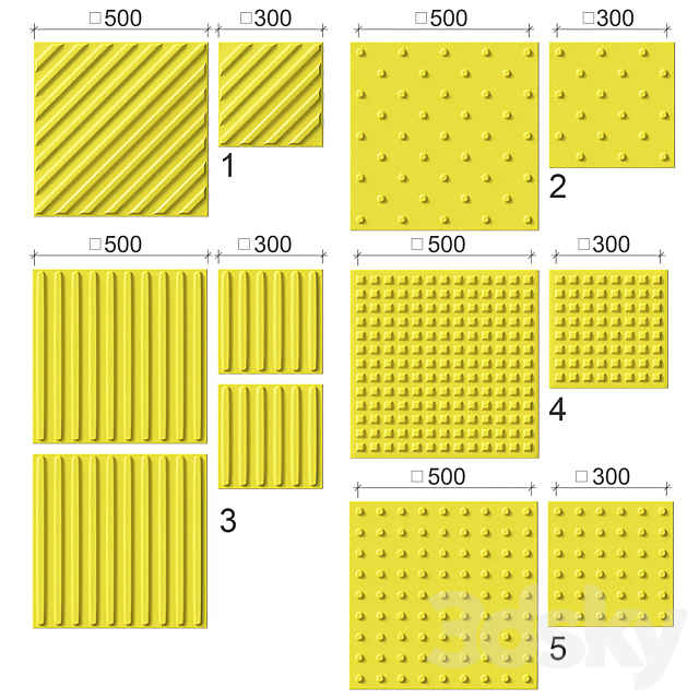 Tactile tiles for disabled 3ds Max - thumbnail 1