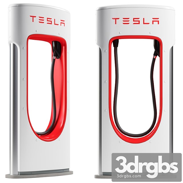 Tesla Supercharger Charging Station 3dsmax Download - thumbnail 1