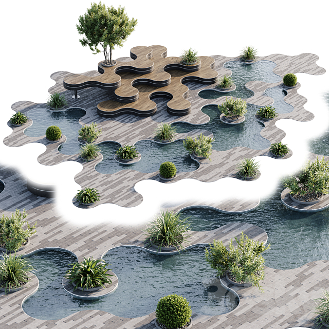 Town Square and Outdoor Plants 6 3ds Max - thumbnail 1