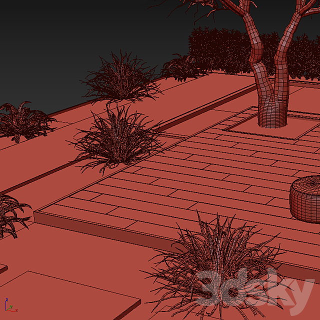 Town Square and Outdoor Plants 6 3DS Max Model - thumbnail 6