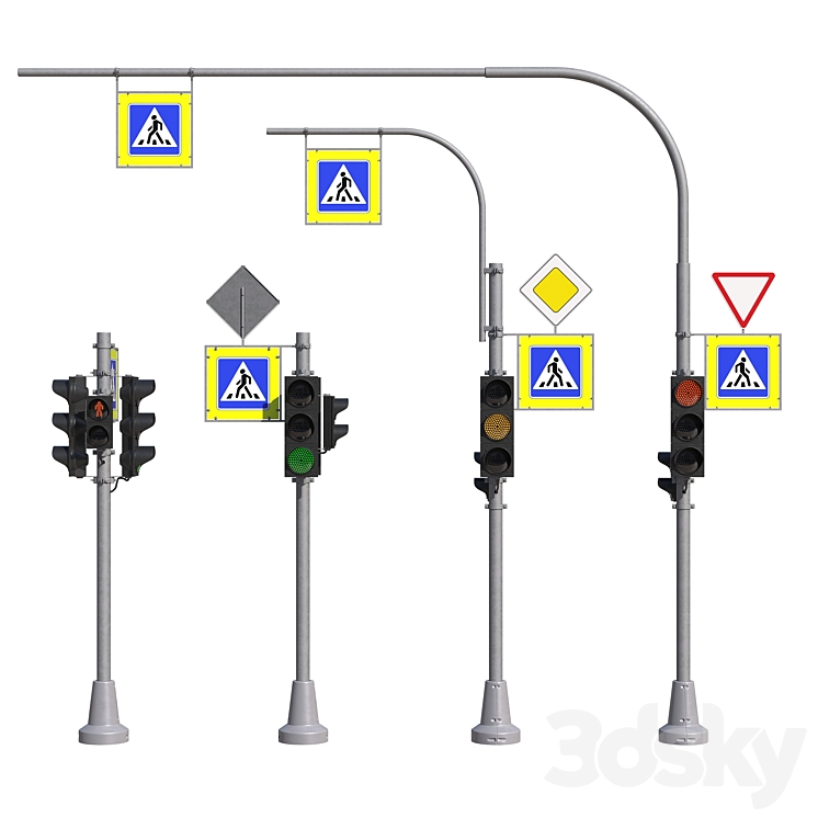 Traffic lights 3DS Max - thumbnail 1