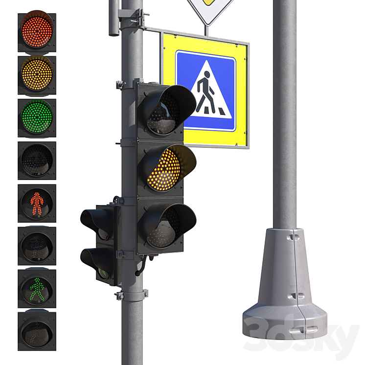 Traffic lights 3DS Max - thumbnail 2