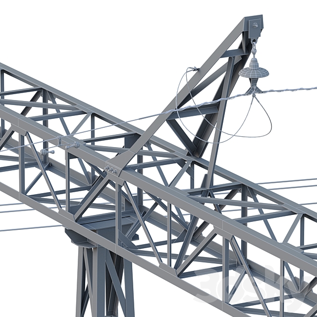 Transmission tower 500 kV 3DS Max Model - thumbnail 7