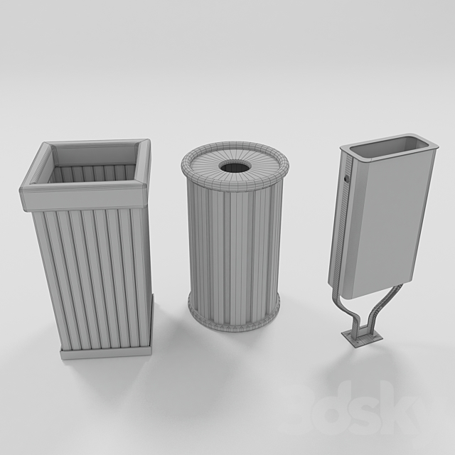 trash bin 3DS Max Model - thumbnail 2