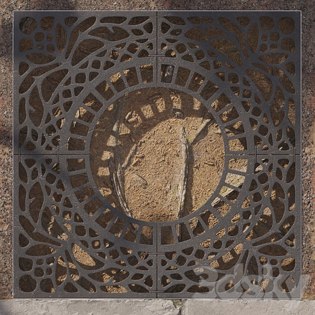 Tree grate 02 3ds Max - thumbnail 3