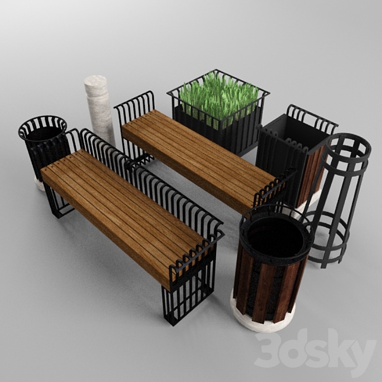 Urban furniture 3DS Max - thumbnail 1