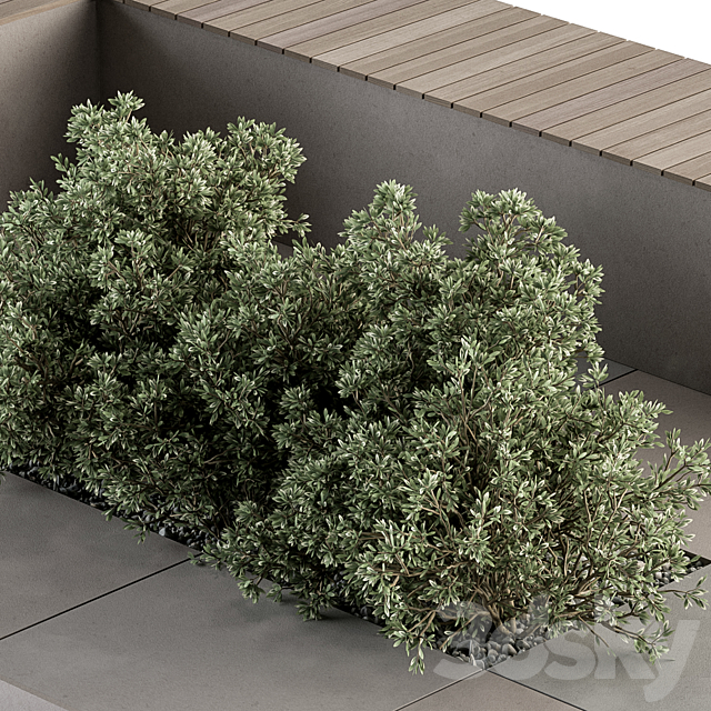 Urban Furniture _ Architecture Bench with Garden Plants- Set 35 3DSMax File - thumbnail 3