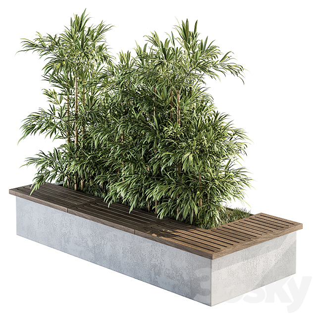 Urban Furniture _ Architecture Bench with Plants- Set 11 3DSMax File - thumbnail 1