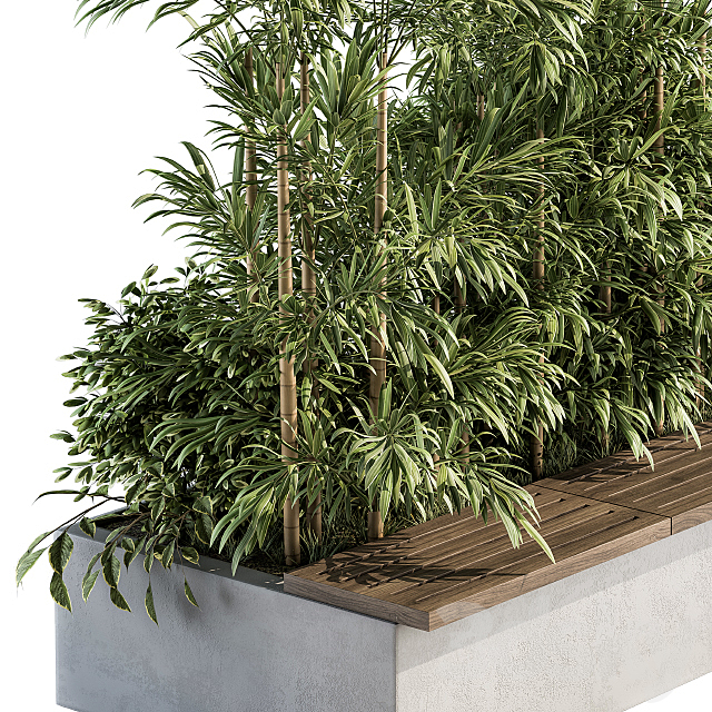 Urban Furniture _ Architecture Bench with Plants- Set 11 3DSMax File - thumbnail 3