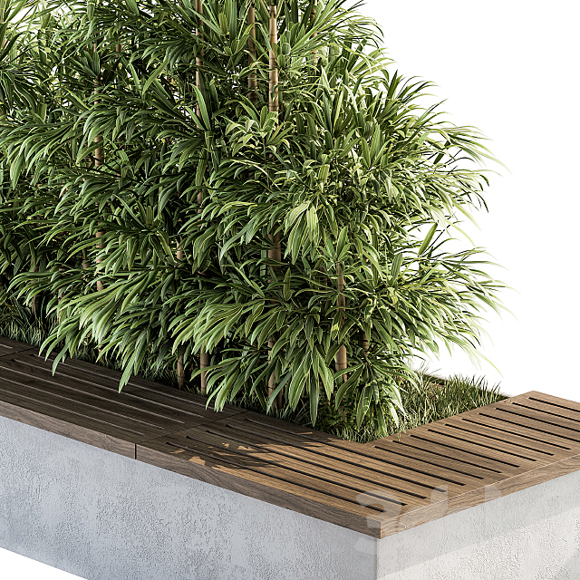 Urban Furniture _ Architecture Bench with Plants- Set 11 3DSMax File - thumbnail 4