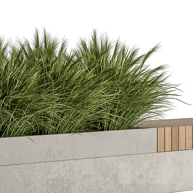 Urban Furniture _ Architecture Bench with Plants- Set 12 3DSMax File - thumbnail 4