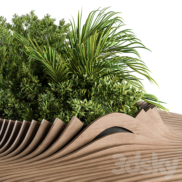 Urban Furniture _ Parametric Bench with Plants- Set 22 3DS Max Model - thumbnail 2