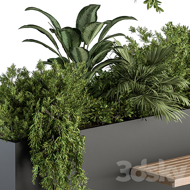 Urban Furniture _ Plant Box with Bench – Set 28 3DSMax File - thumbnail 2