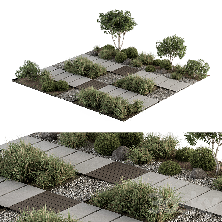 Urban Furniture \/ Architecture Environment with Plants- Set 67 3DS Max - thumbnail 1