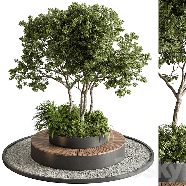 Urban Furniture Bench with Plants 76 3ds Max - thumbnail 2